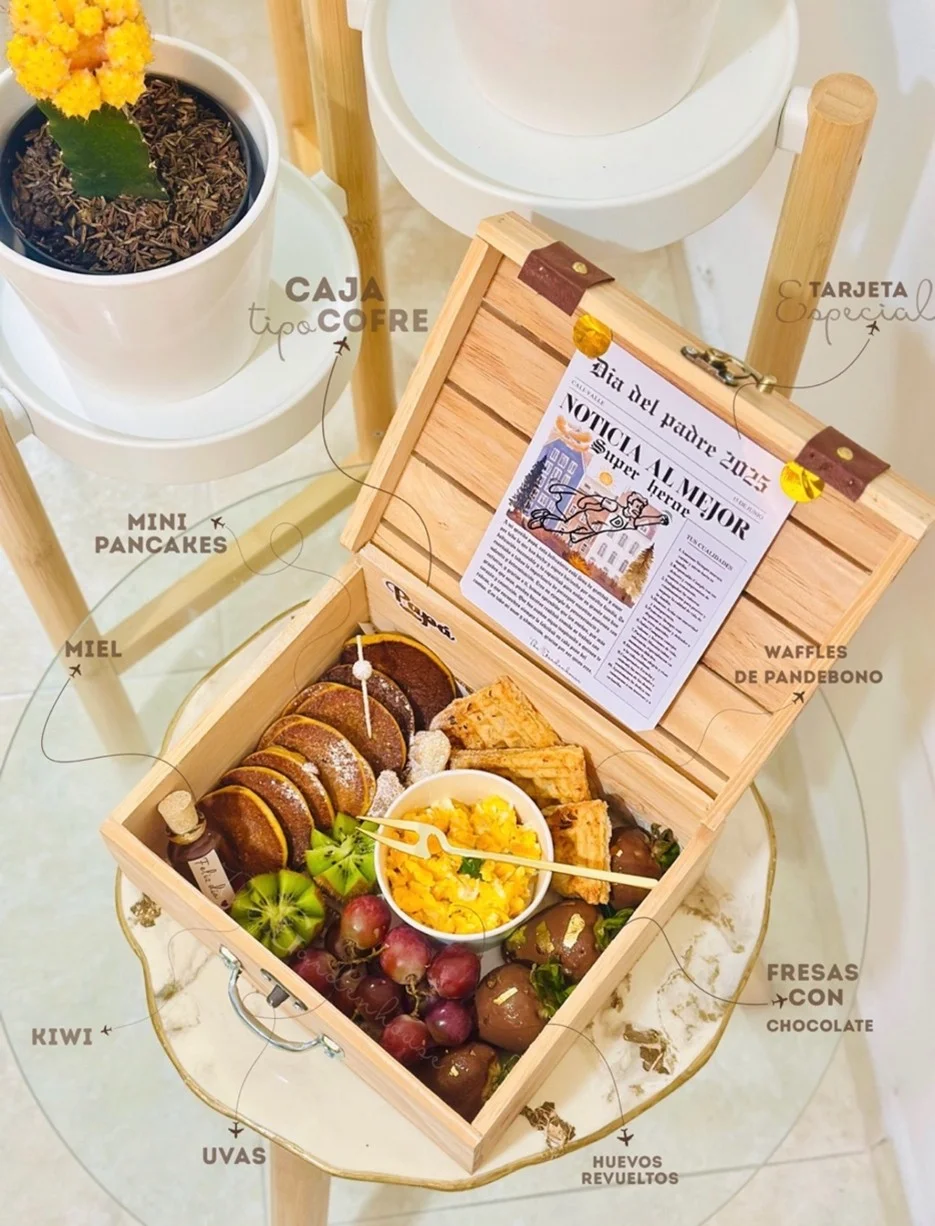 Cofre en Madera - Desayuno Premium